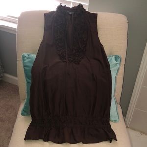 Bebe sleeveless ruffle front top